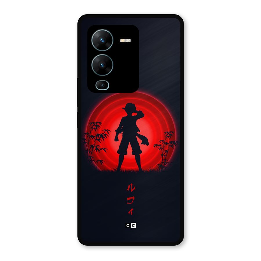 Dark Red Luffy Metal Back Case for Vivo V25 Pro