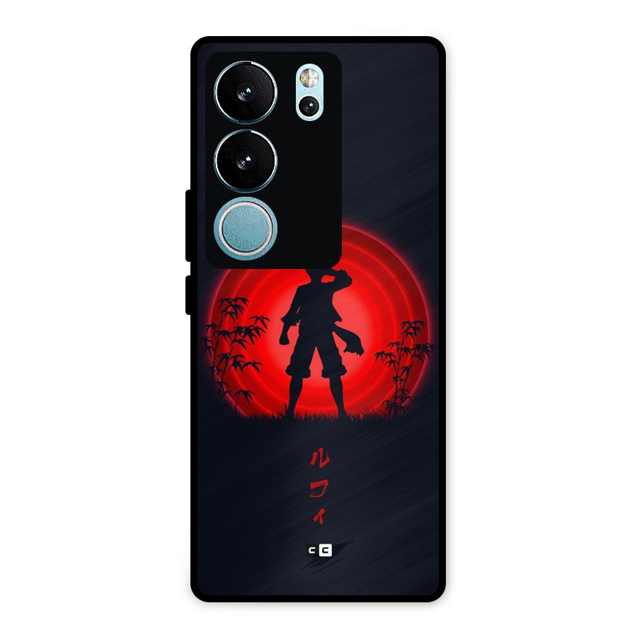 Dark Red Luffy Metal Back Case for Vivo V29 Pro