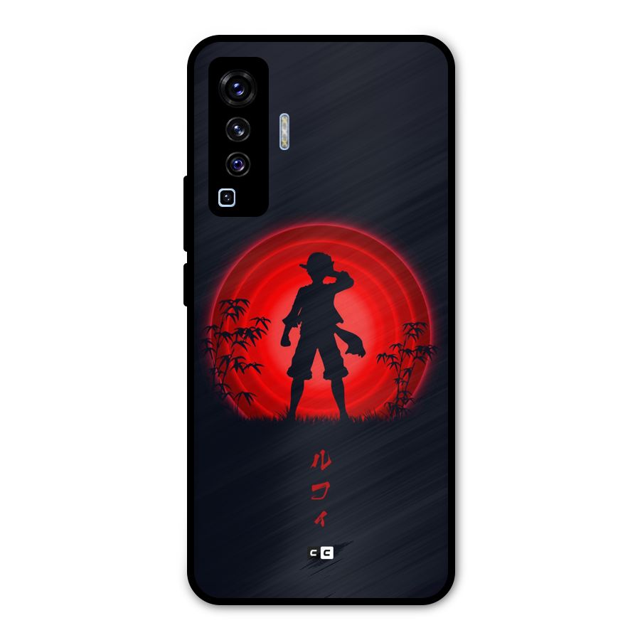 Dark Red Luffy Metal Back Case for Vivo X50