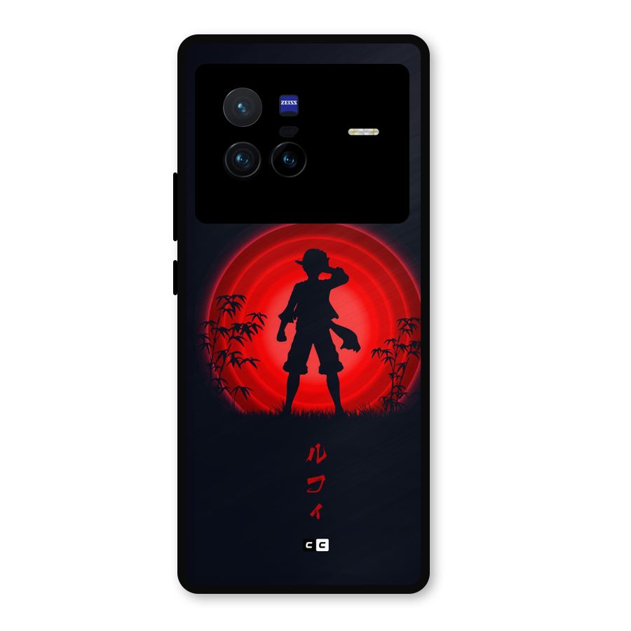 Dark Red Luffy Metal Back Case for Vivo X80