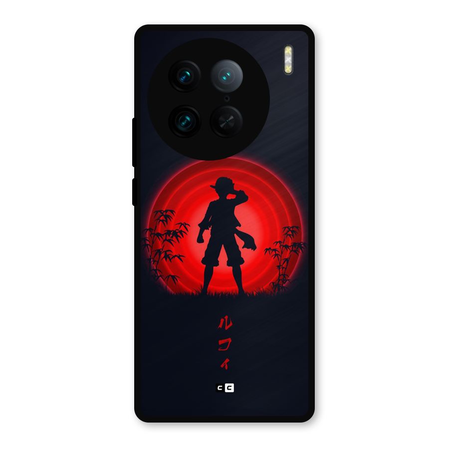Dark Red Luffy Metal Back Case for Vivo X90 Pro