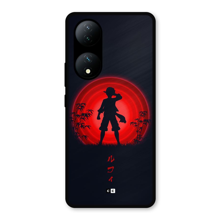 Dark Red Luffy Metal Back Case for Vivo Y100a