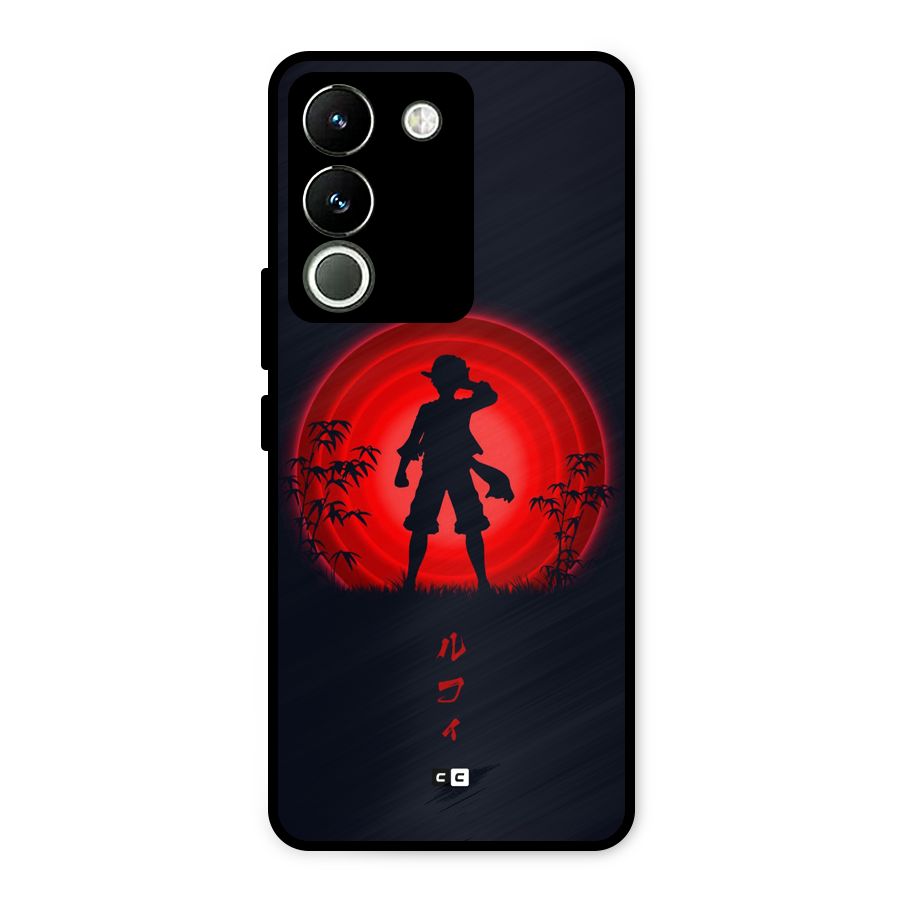 Dark Red Luffy Metal Back Case for Vivo Y200
