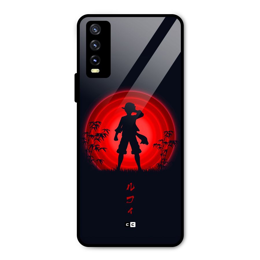 Dark Red Luffy Metal Back Case for Vivo Y20g