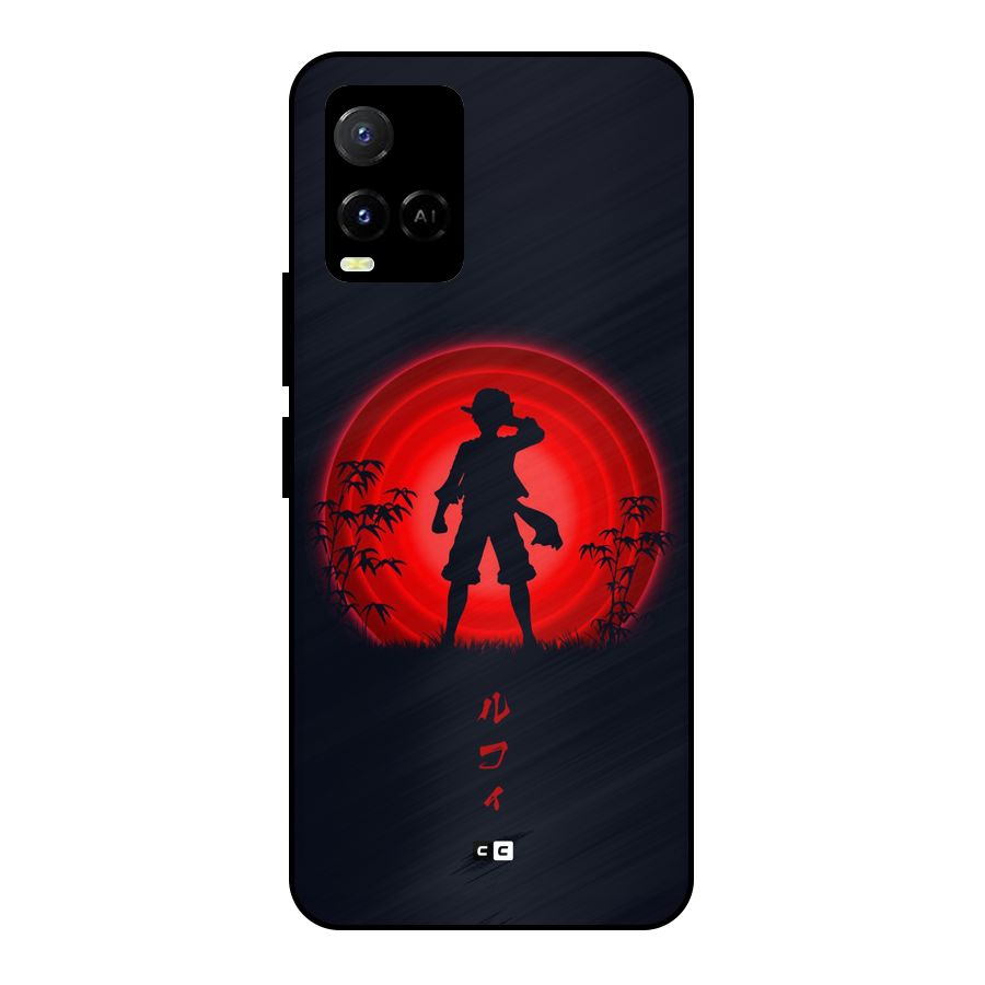 Dark Red Luffy Metal Back Case for Vivo Y21