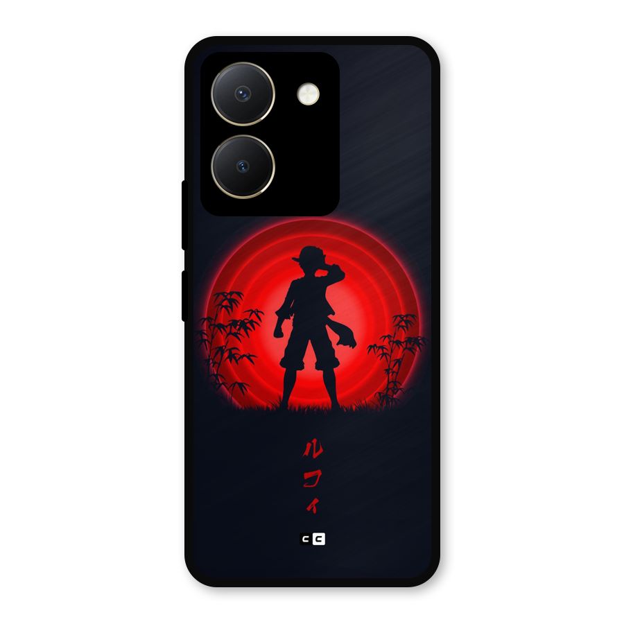 Dark Red Luffy Metal Back Case for Vivo Y36