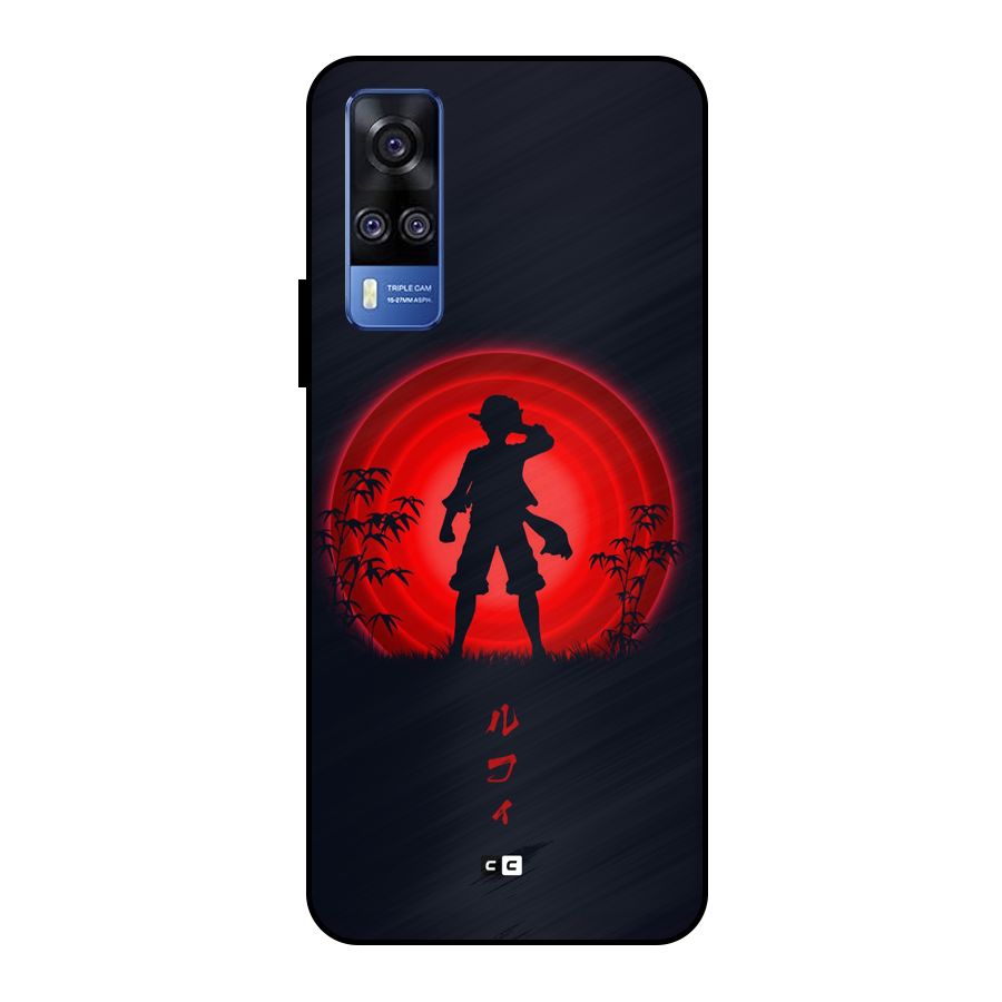 Dark Red Luffy Metal Back Case for Vivo Y51