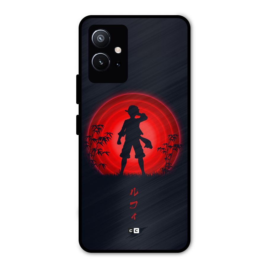 Dark Red Luffy Metal Back Case for Vivo Y75 5G