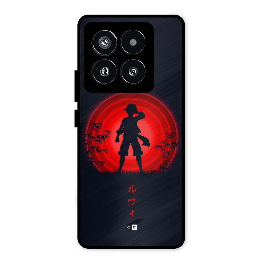 Dark Red Luffy Metal Back Case for Xiaomi 14 Pro
