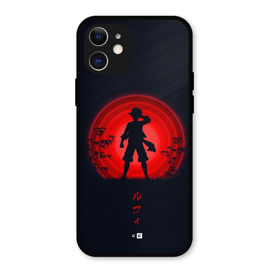 Dark Red Luffy Metal Back Case for iPhone 12