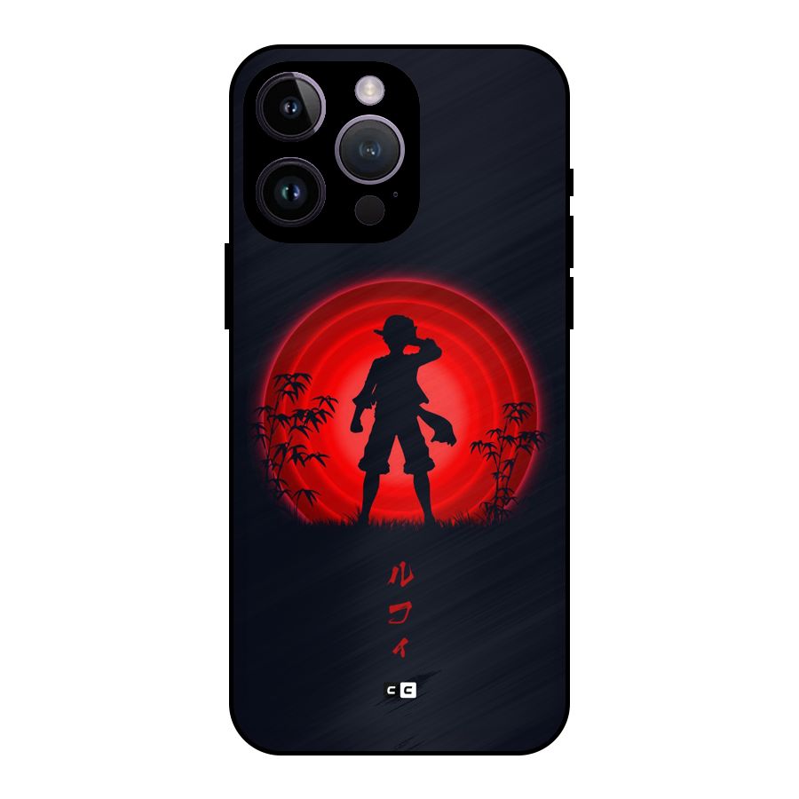 Dark Red Luffy Metal Back Case for iPhone 14 Pro Max