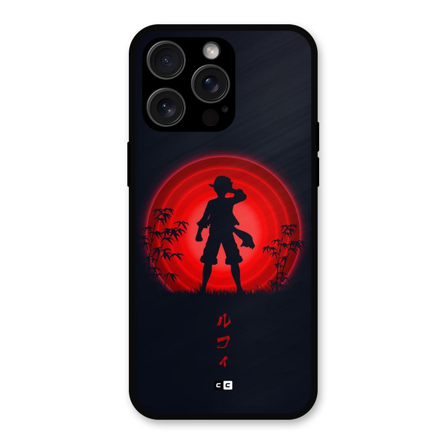 Dark Red Luffy Metal Back Case for iPhone 15 Pro Max