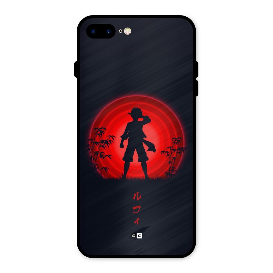 Dark Red Luffy Metal Back Case for iPhone 7 Plus