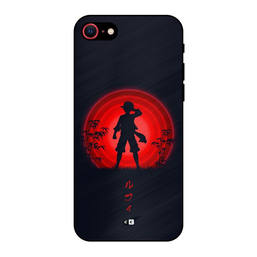 Dark Red Luffy Metal Back Case for iPhone SE 2020