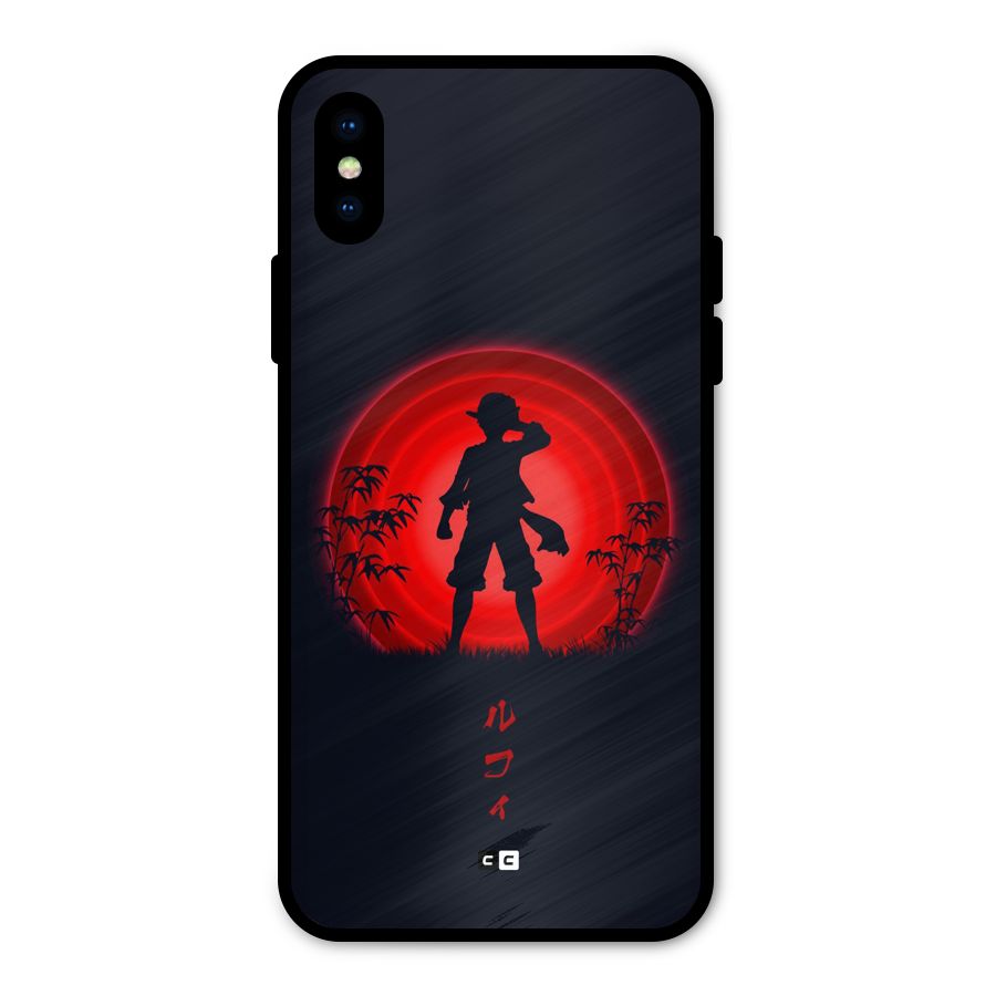Dark Red Luffy Metal Back Case for iPhone X