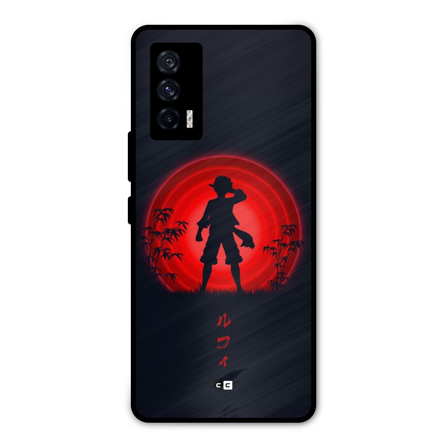 Dark Red Luffy Metal Back Case for iQOO 7 5G
