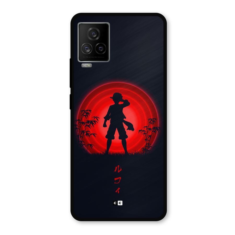Dark Red Luffy Metal Back Case for iQOO 7 Legend 5G