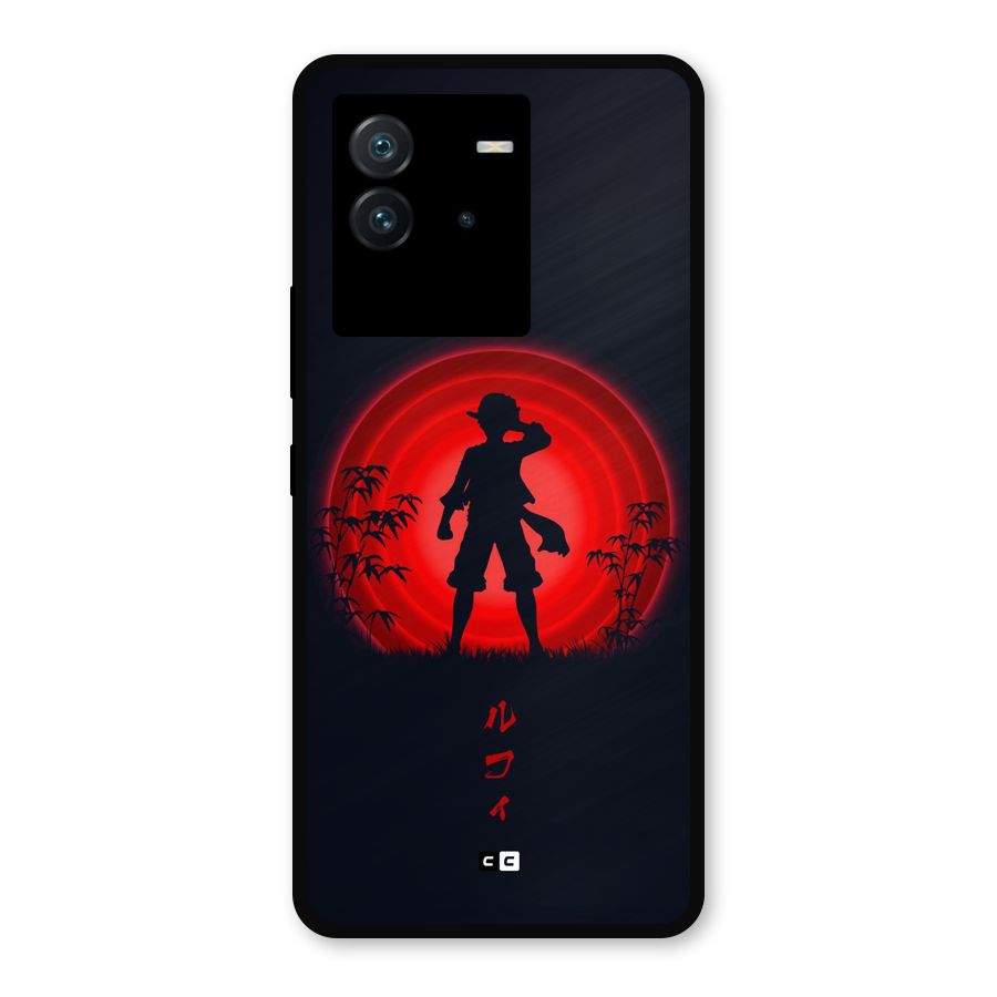 Dark Red Luffy Metal Back Case for iQOO Neo 6 5G