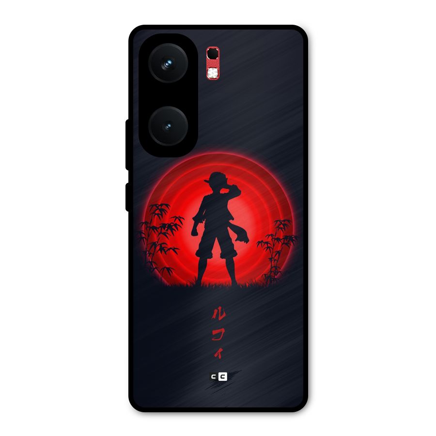 Dark Red Luffy Metal Back Case for iQOO Neo 9 Pro