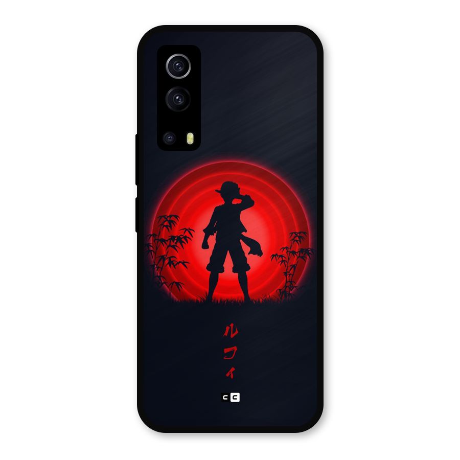 Dark Red Luffy Metal Back Case for iQOO Z3