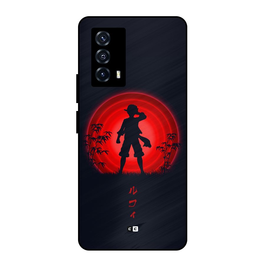 Dark Red Luffy Metal Back Case for iQOO Z5