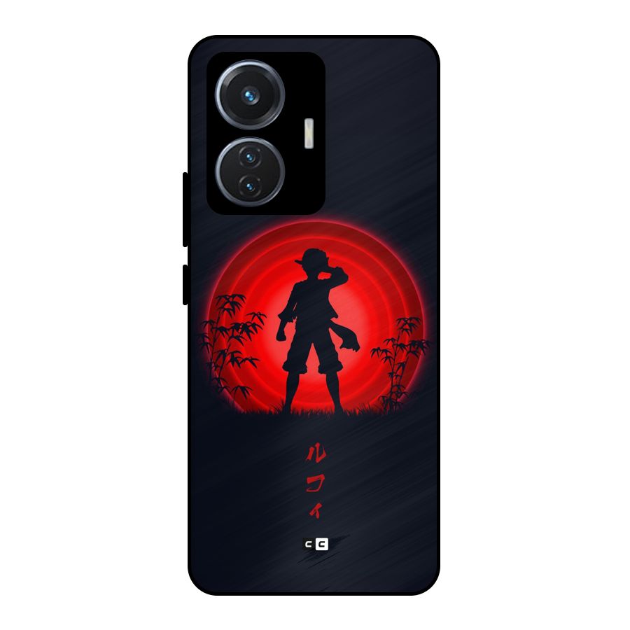 Dark Red Luffy Metal Back Case for iQOO Z6 44W