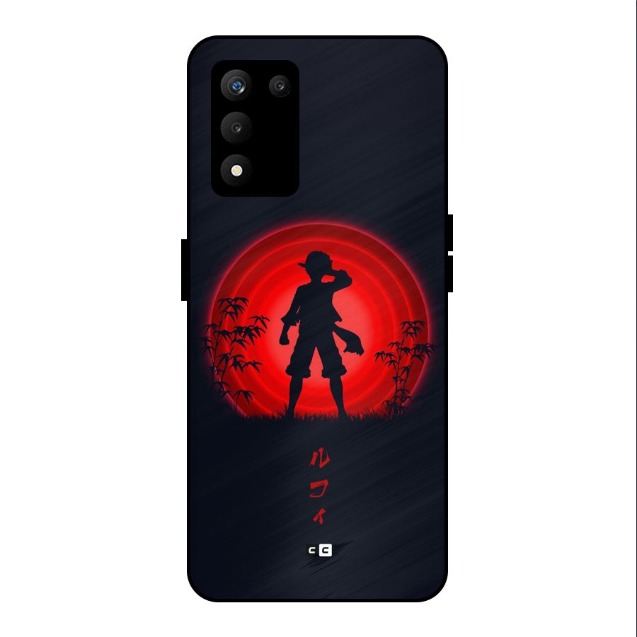 Dark Red Luffy Metal Back Case for realme 9 5G SE