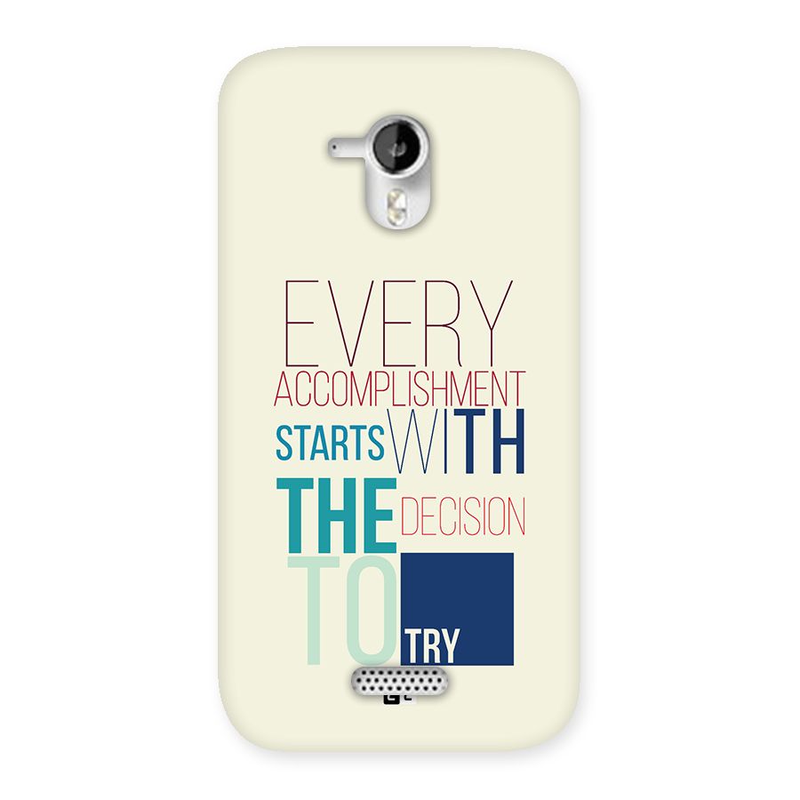 Decision To Try Back Case for Canvas HD A116