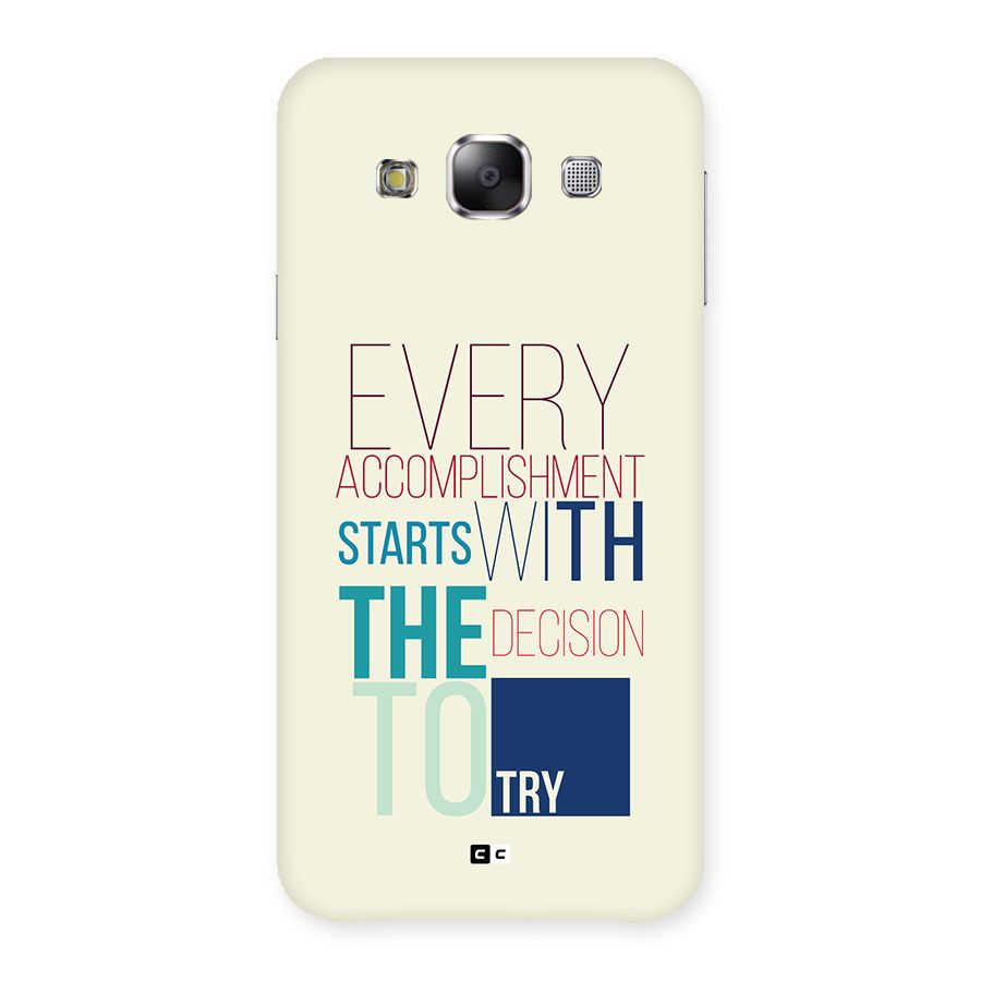 Decision To Try Back Case for Galaxy E5