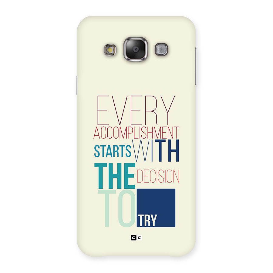 Decision To Try Back Case for Galaxy E7