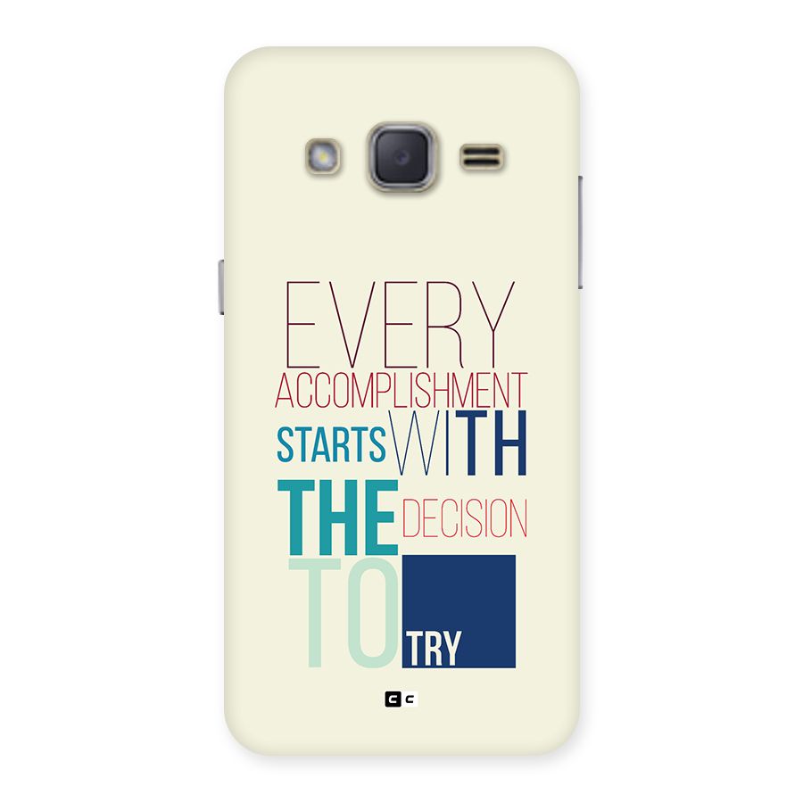 Decision To Try Back Case for Galaxy J2