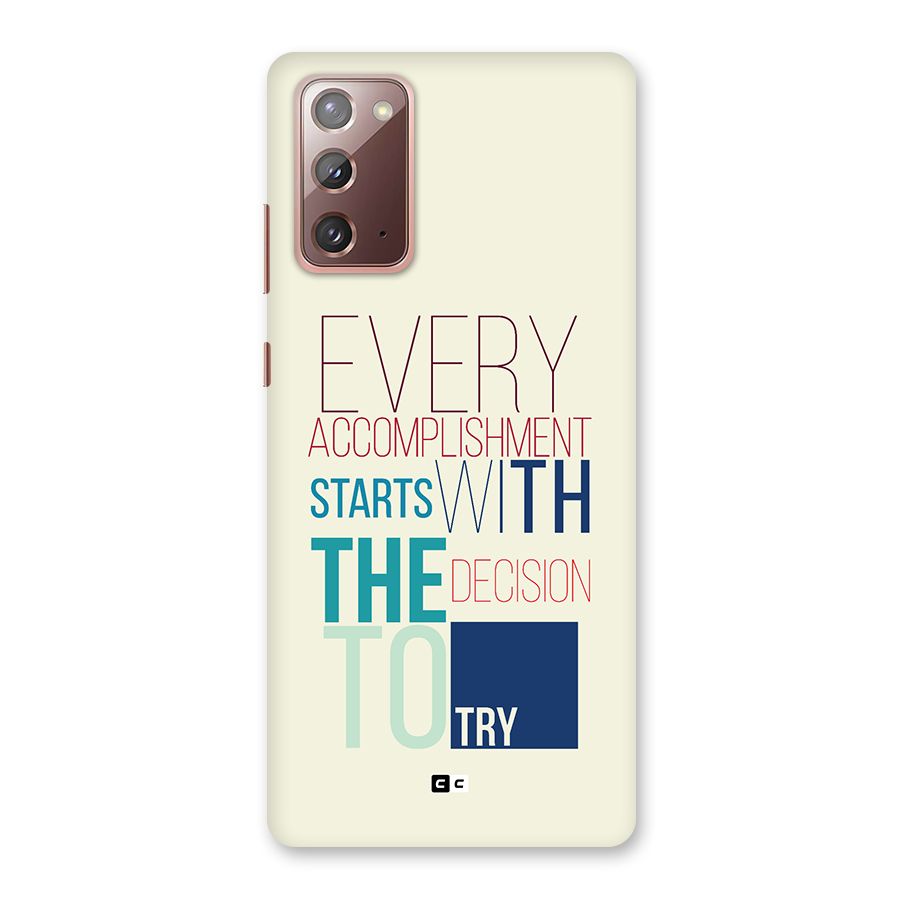 Decision To Try Back Case for Galaxy Note 20
