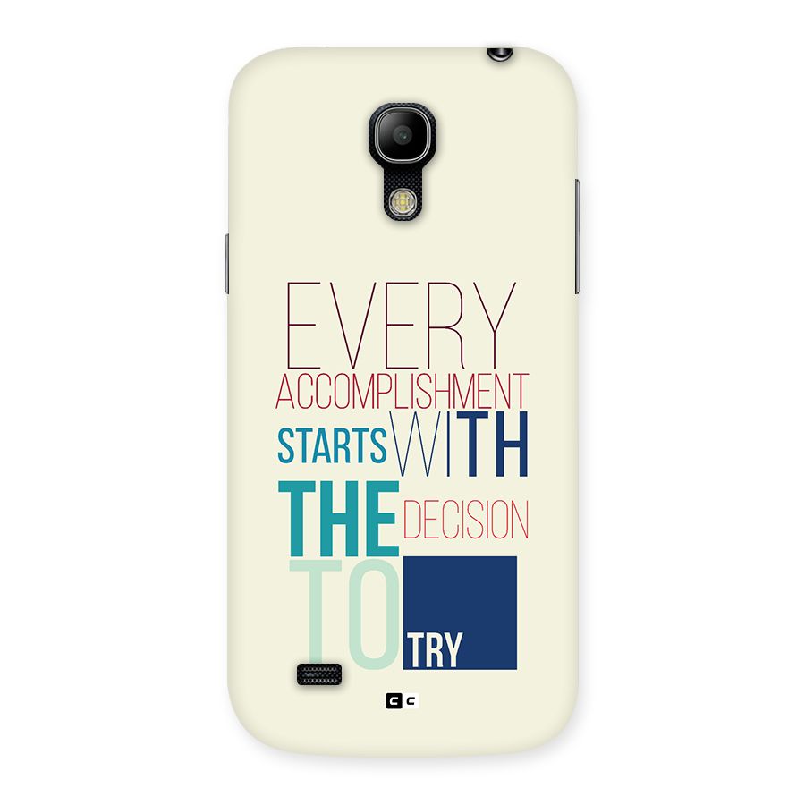 Decision To Try Back Case for Galaxy S4 Mini