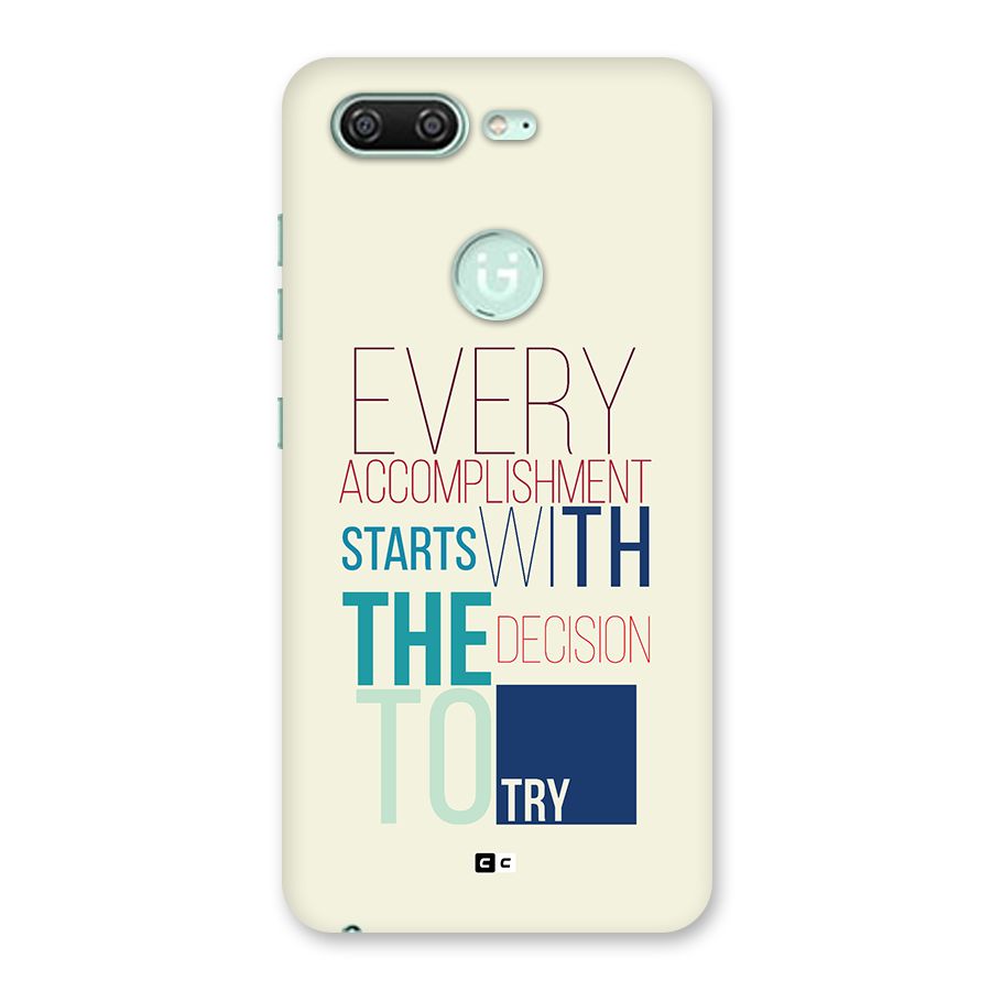 Decision To Try Back Case for Gionee S10