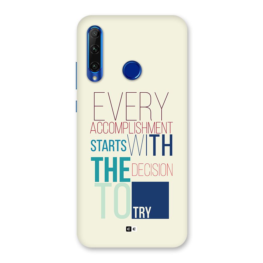 Decision To Try Back Case for Honor 20i