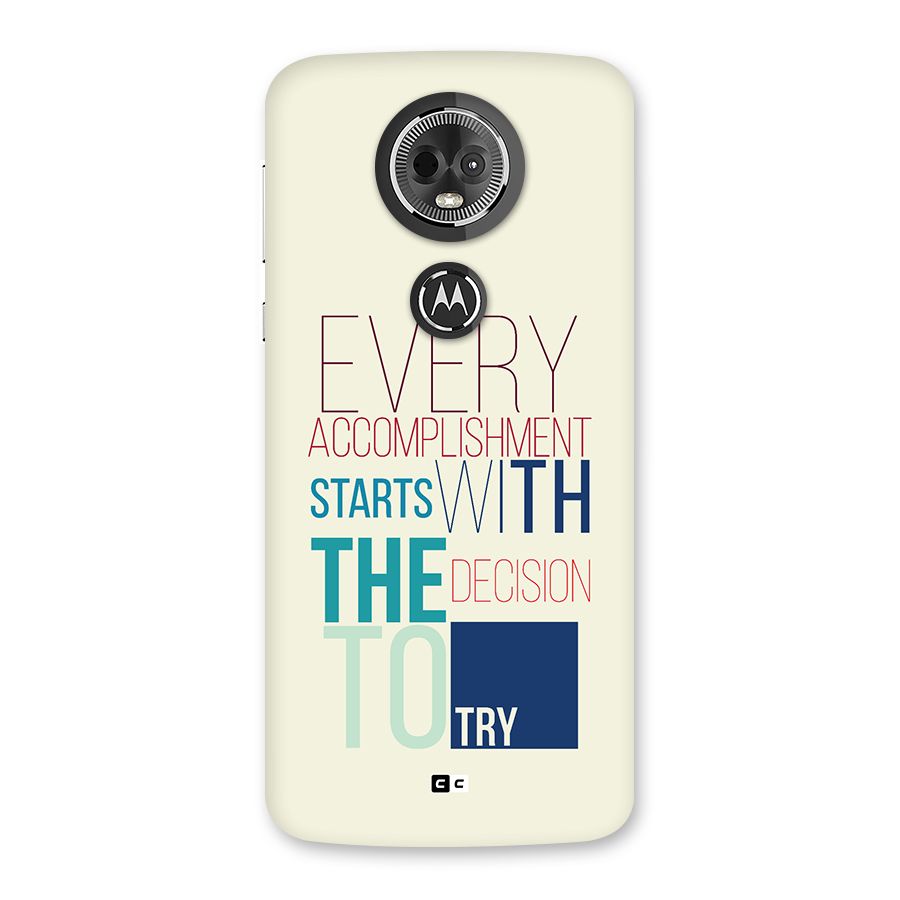 Decision To Try Back Case for Moto E5 Plus