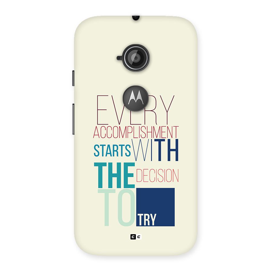 Decision To Try Back Case for Moto E 2nd Gen