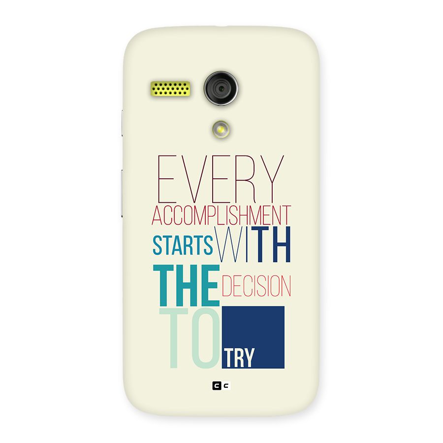 Decision To Try Back Case for Moto G