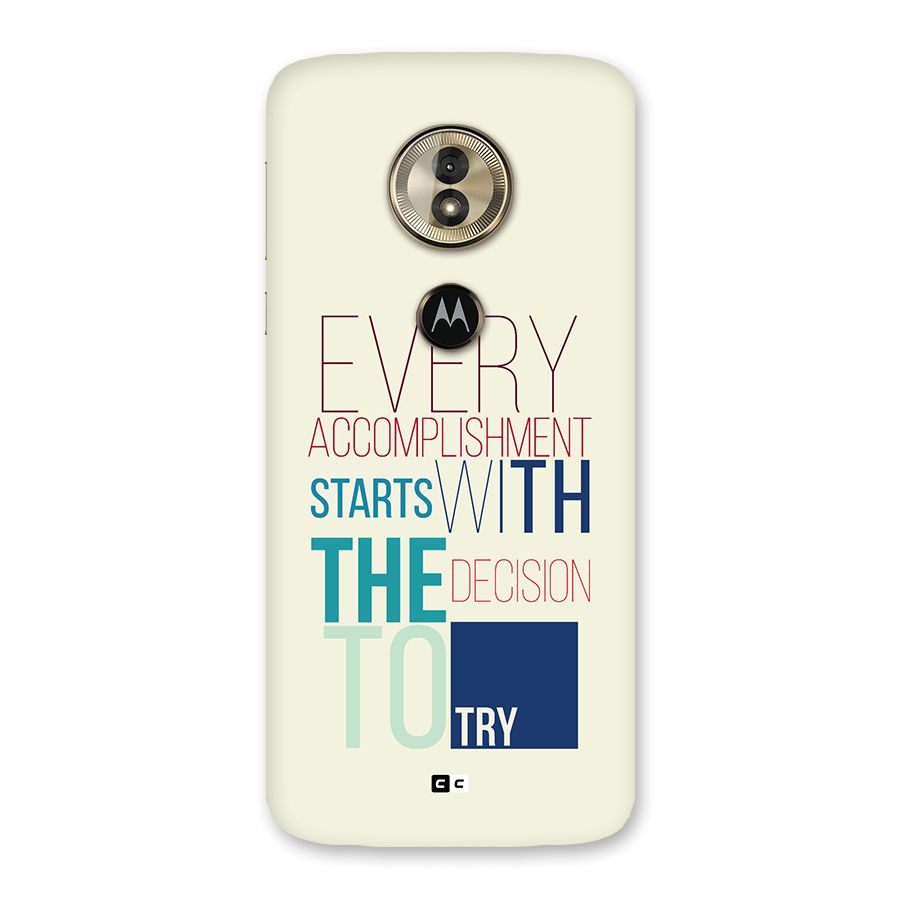 Decision To Try Back Case for Moto G6 Play