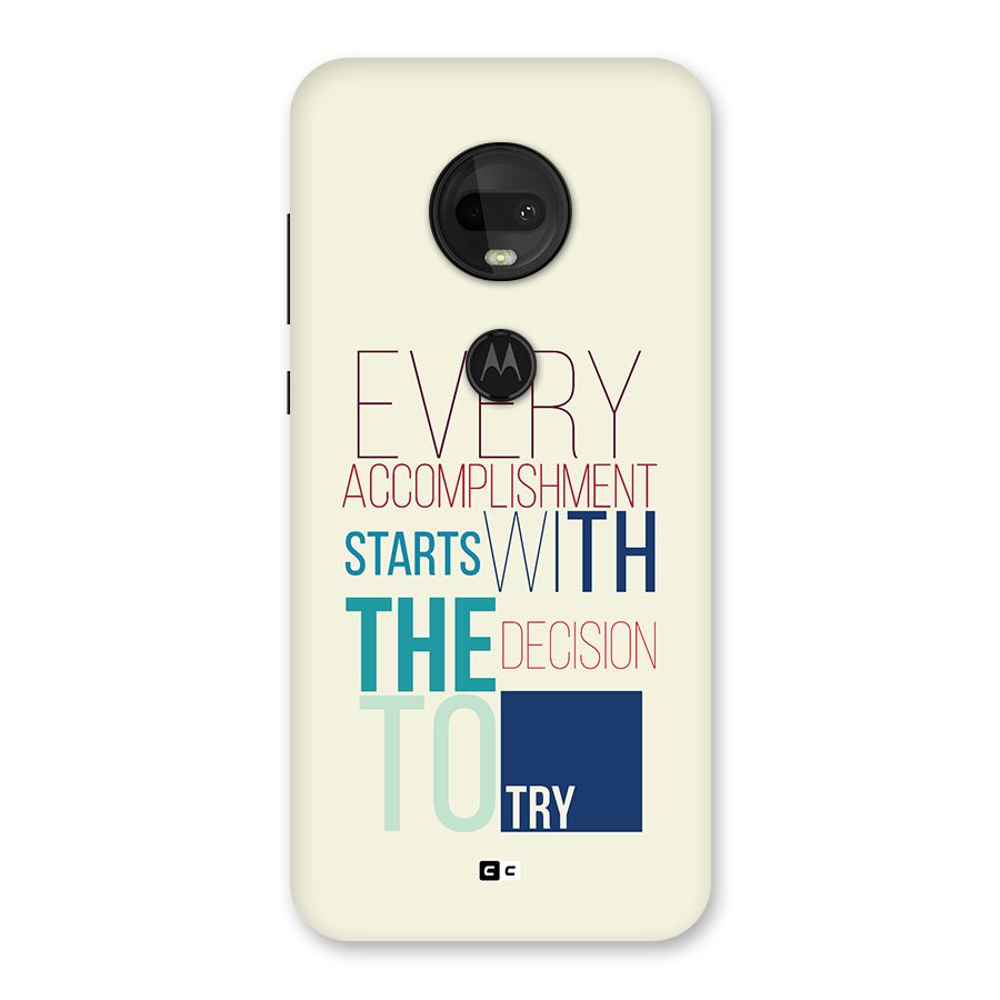 Decision To Try Back Case for Moto G7
