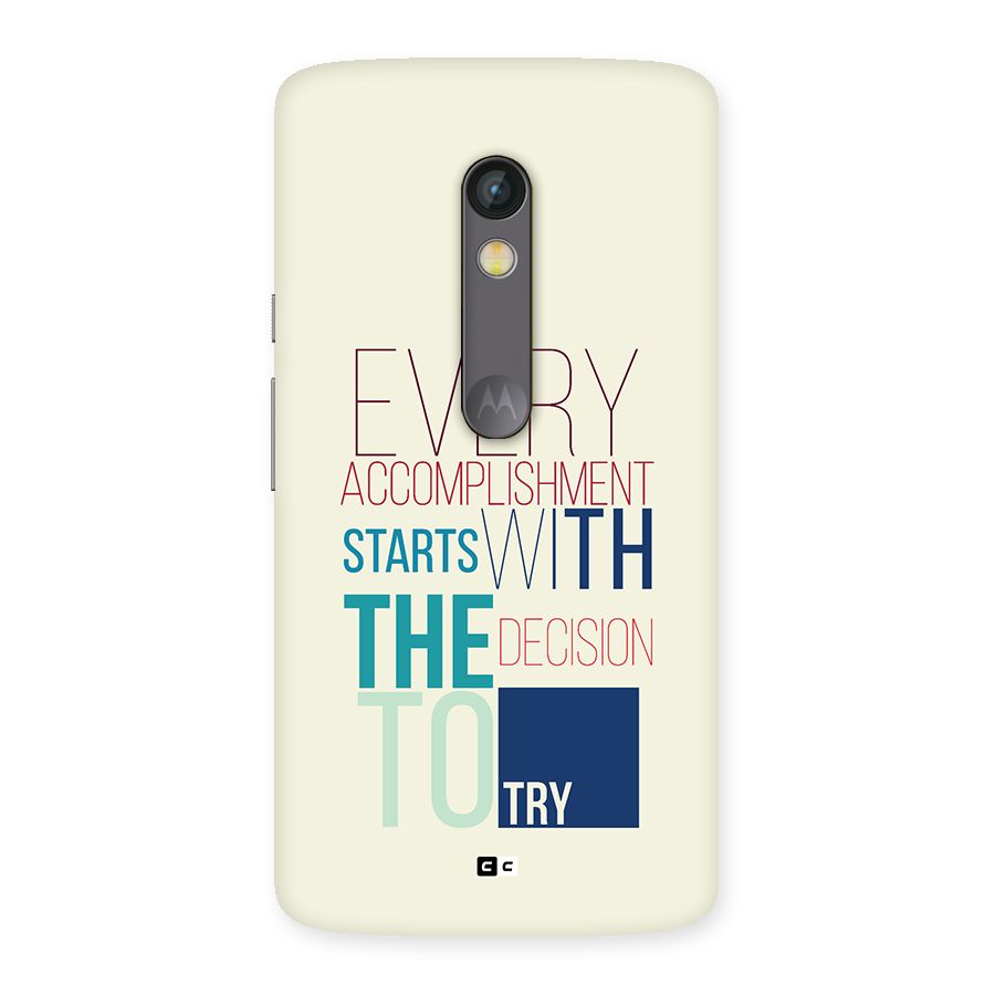 Decision To Try Back Case for Moto X Play