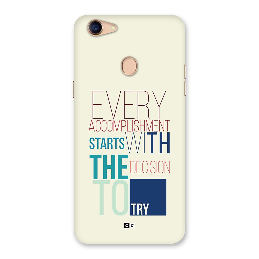 Decision To Try Back Case for Oppo F5 Youth