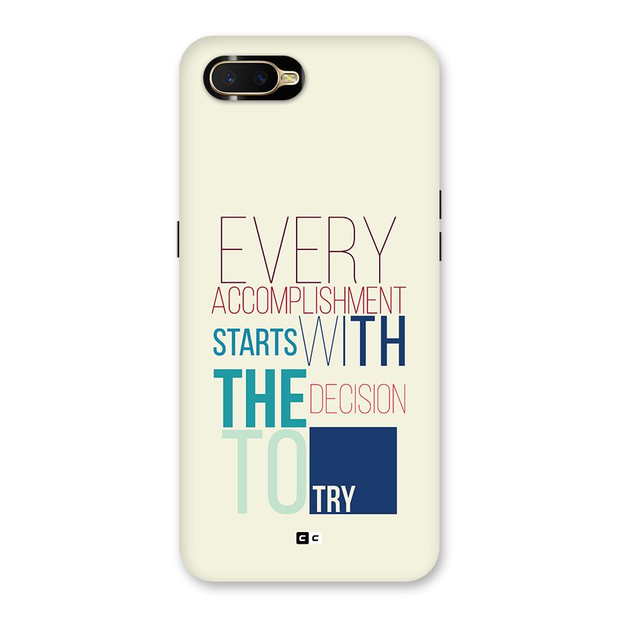 Decision To Try Back Case for Oppo K1