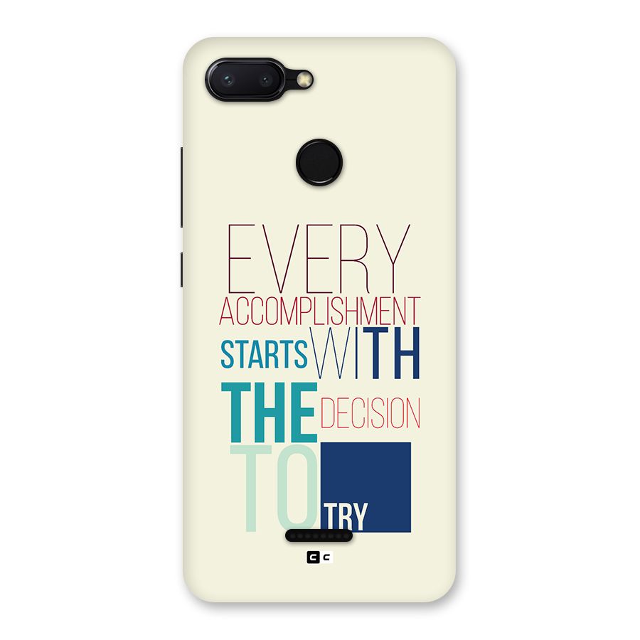 Decision To Try Back Case for Redmi 6