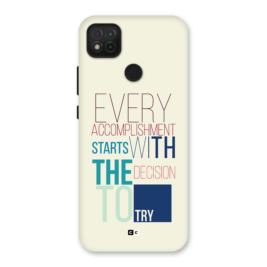 Decision To Try Back Case for Redmi 9 Activ