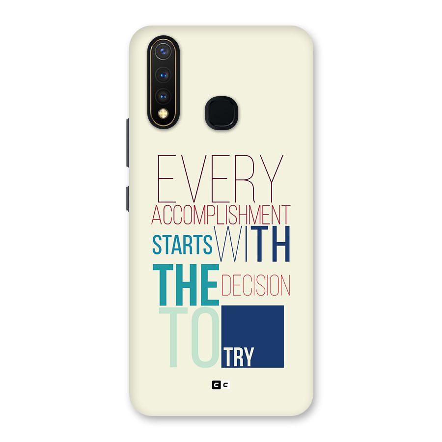 Decision To Try Back Case for Vivo U20