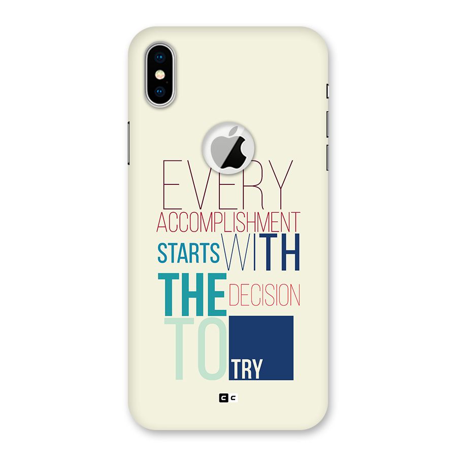 Decision To Try Back Case for iPhone X Logo Cut