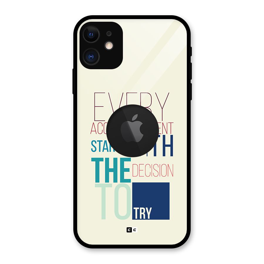 Decision To Try Glass Back Case for iPhone 11 Logo Cut