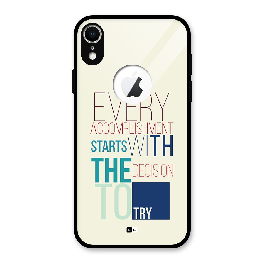 Decision To Try Glass Back Case for iPhone XR Logo Cut