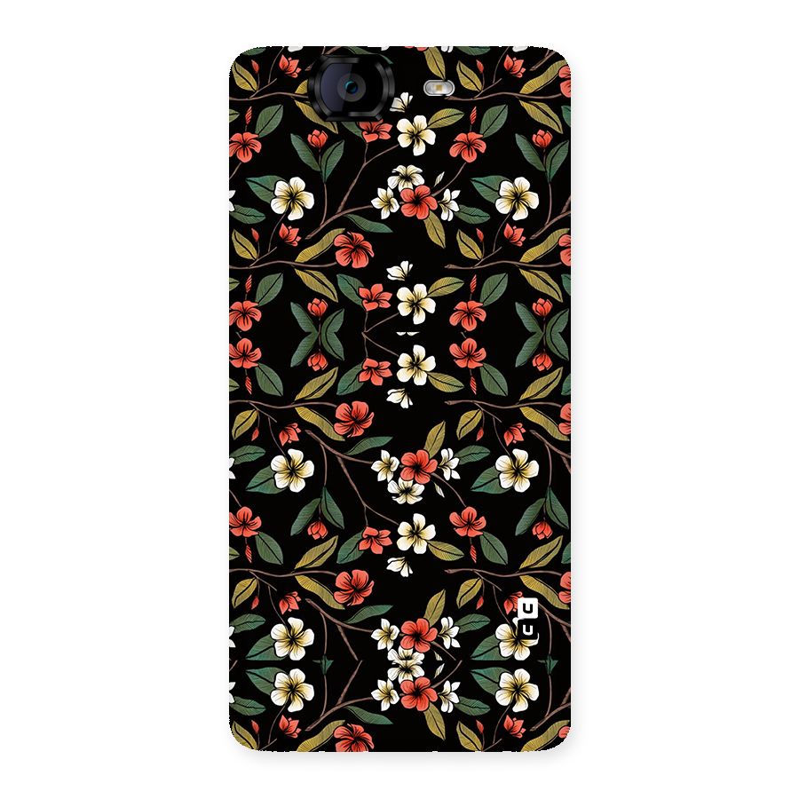Decorative Florals Pattern Back Case for Canvas Knight A350